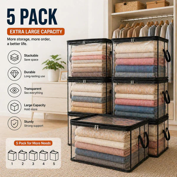 🎖️📦Large Heavy-Duty Thick Plastic Clear Storage