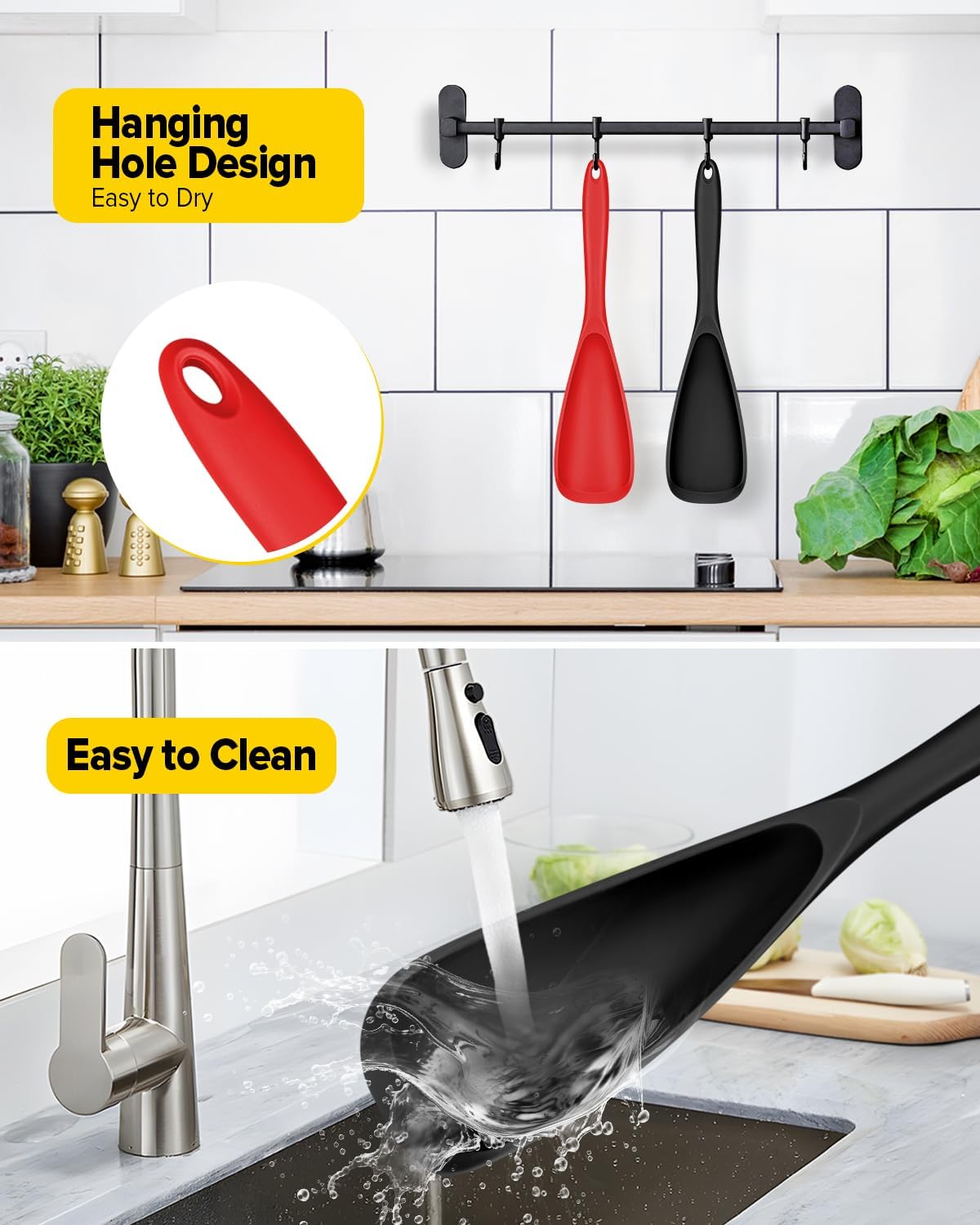 🎖️Pack of 2 Cooking Spoons for Non stick Cookware