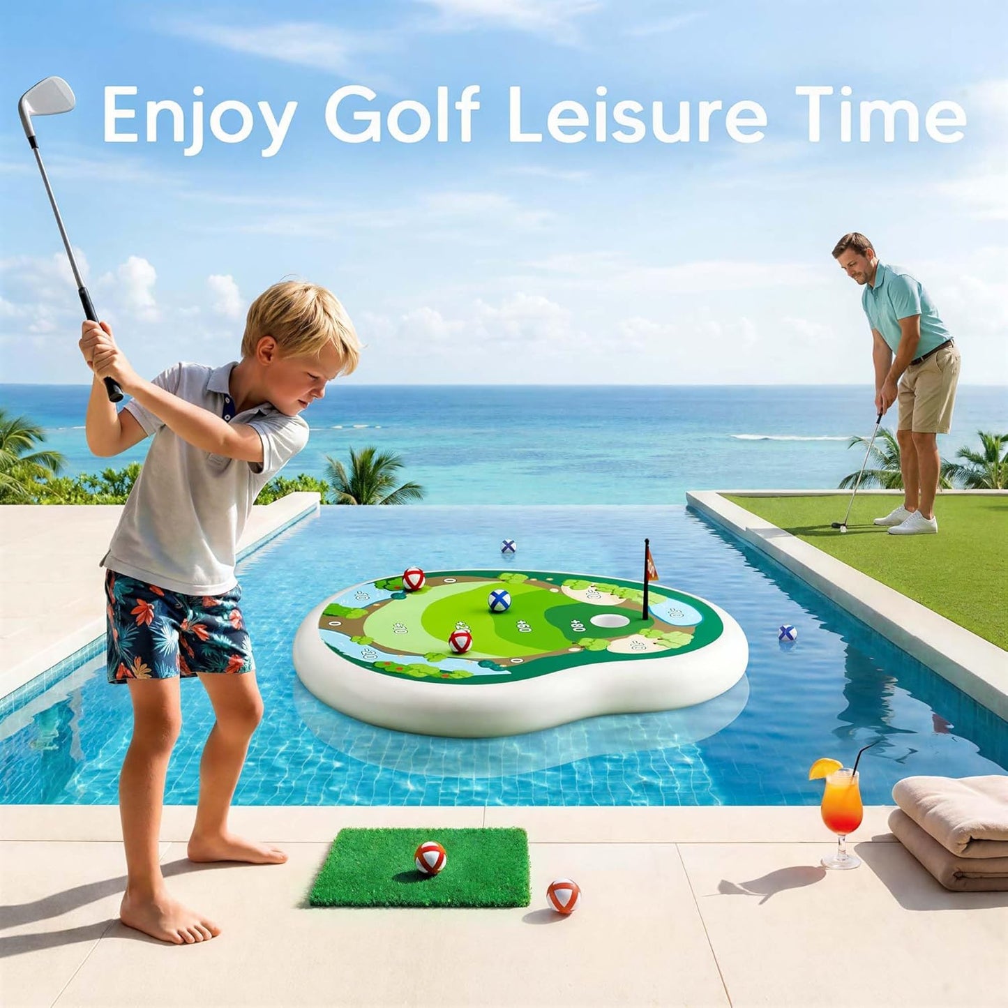 ✨ INFLATABLE POOL GOLF GAME SET⛳
