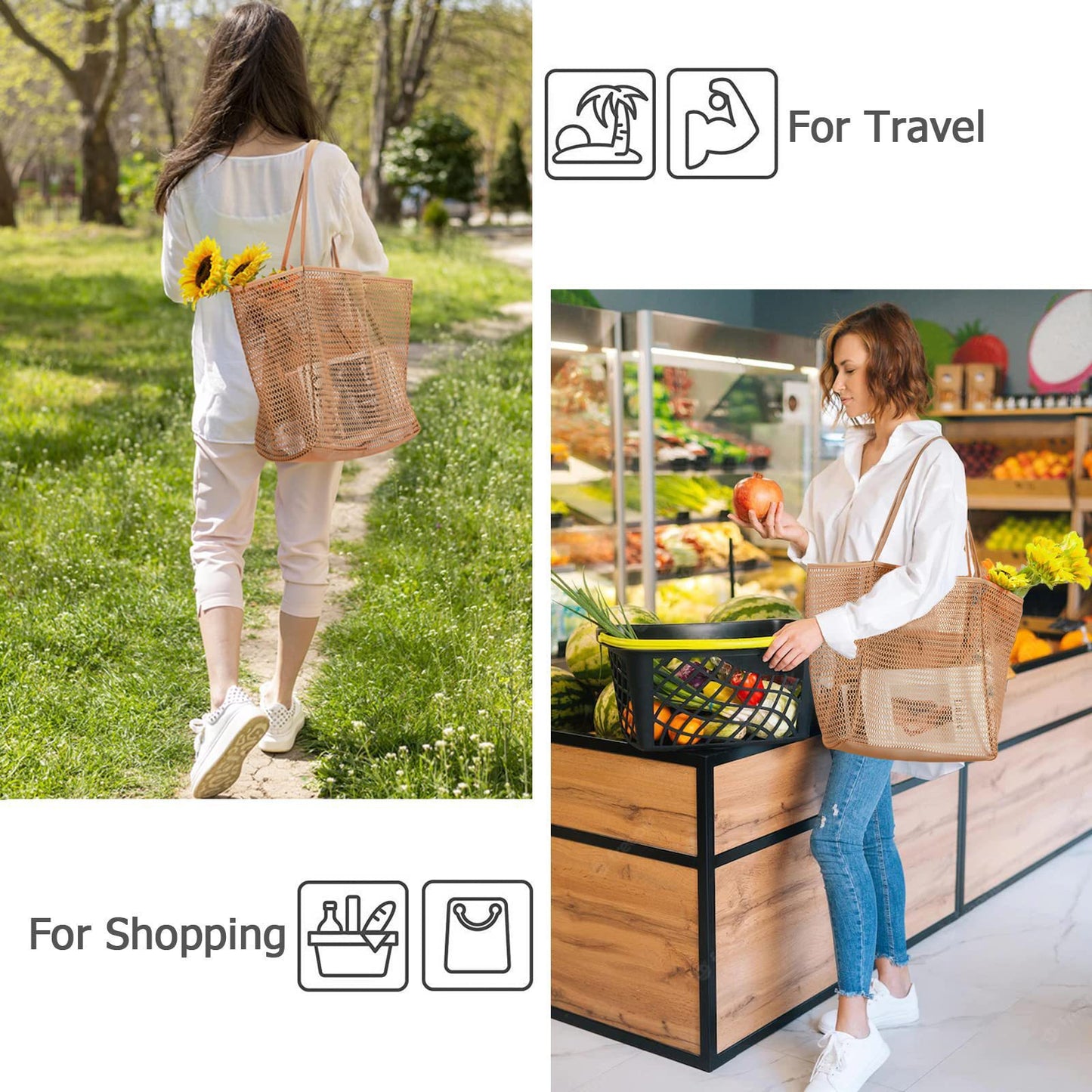 🎖️Mesh Beach Tote Womens Shoulder Handbag