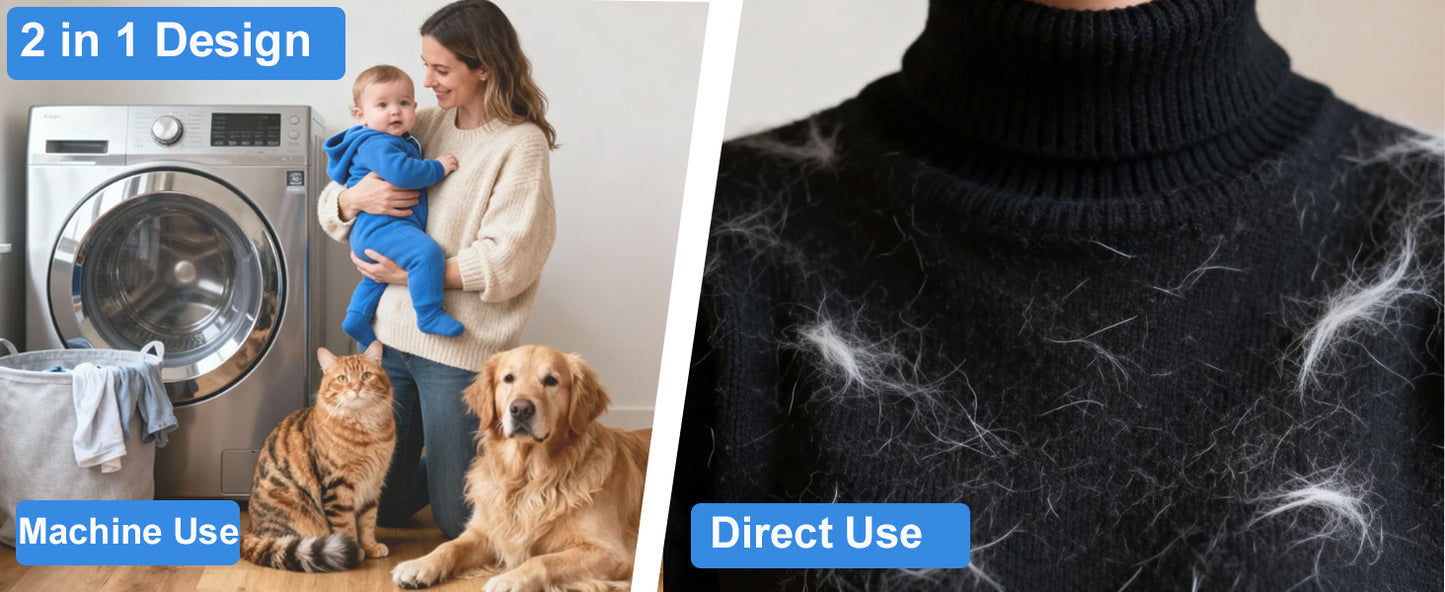 ✨10 PCS Reusable Dog & Cat Hair Remover Tool - Removes Pet Fur, Hair, Lint, Dander from Clothes &Washing Machine