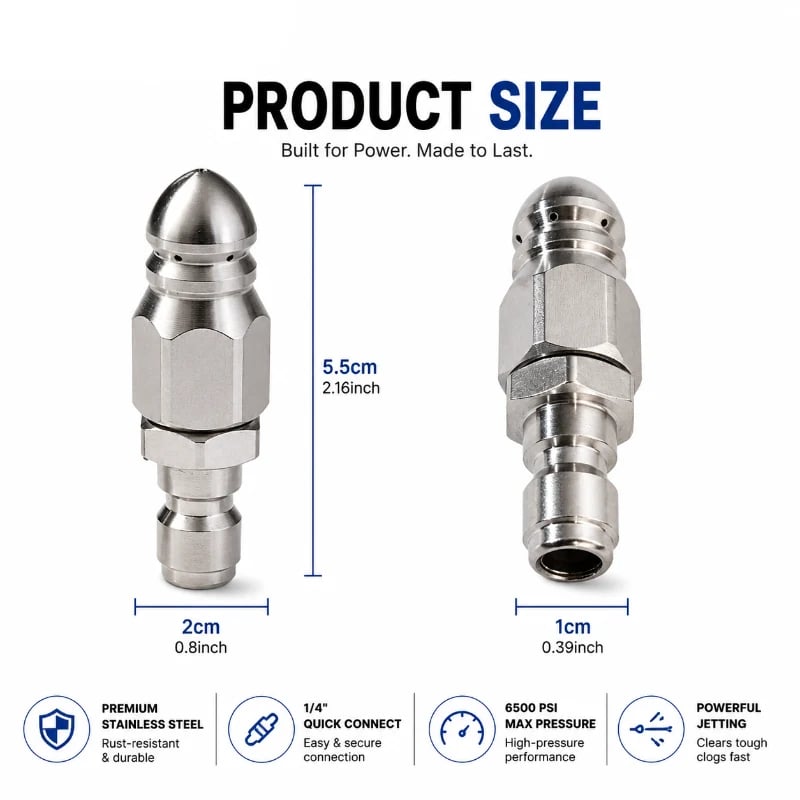 🔥 HIGH-PRESSURE DRAIN CLEANER | 6500 PSI Sewer Jetter Nozzle