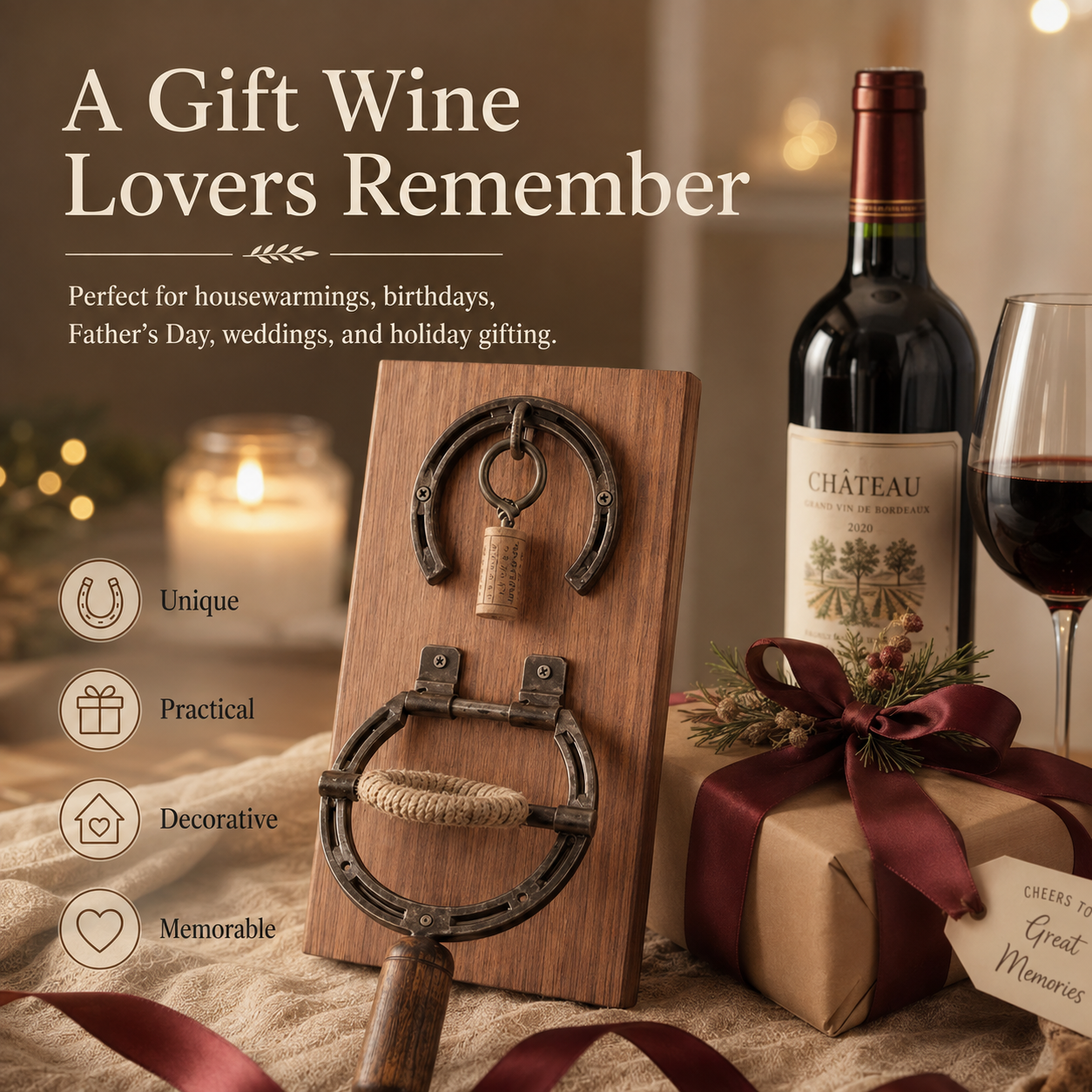 🔥Rustic Horseshoe Wall-Mounted Wine Opener