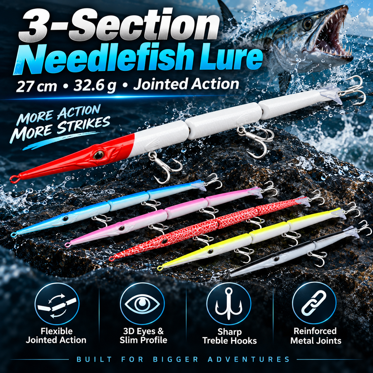 ✨3-Section Needlefish Lure🎣