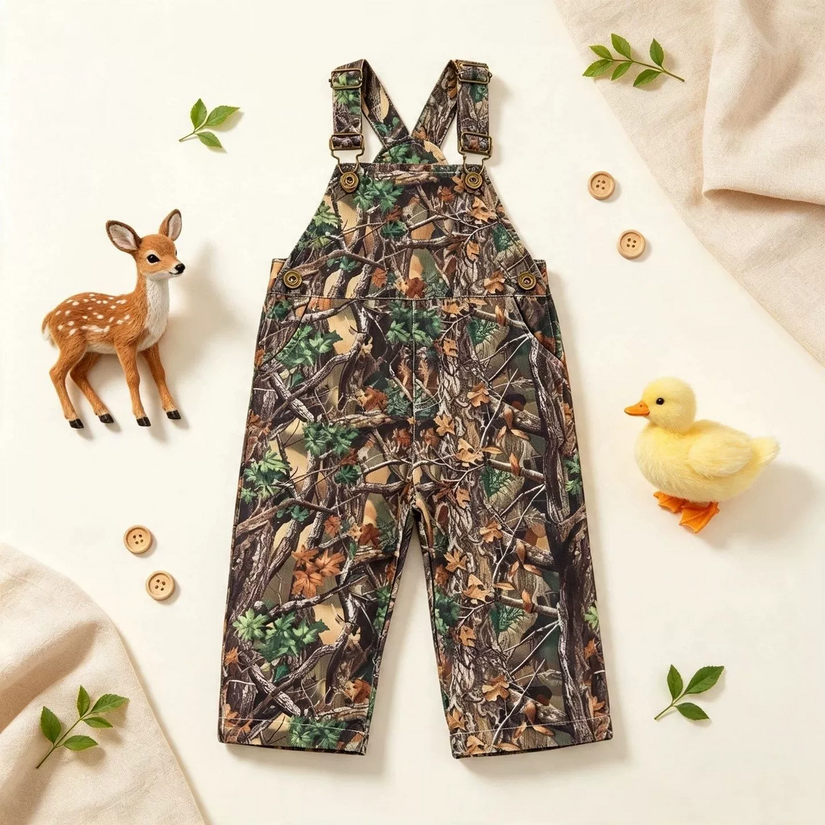✨Children's Forest Camouflage Corduroy Overalls