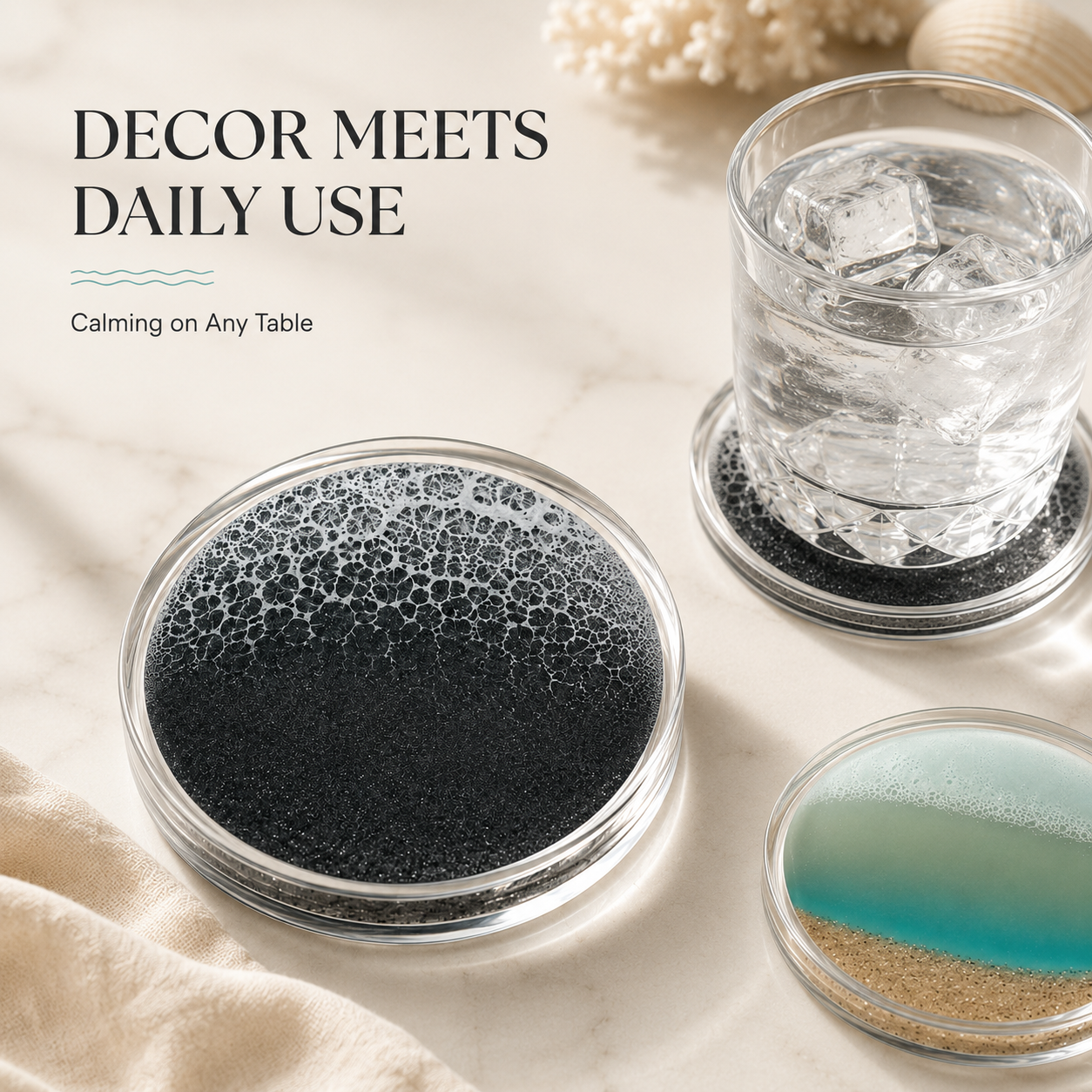 ✨Handmade Liquid Sand Acrylic Coaster