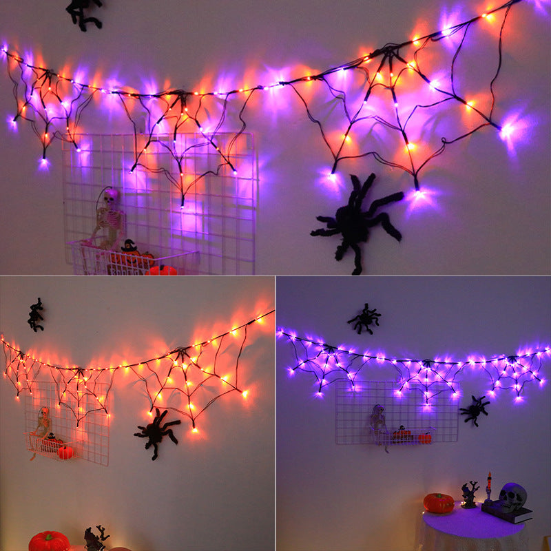 🔥🎃 Halloween LED Giant Spider Web Light