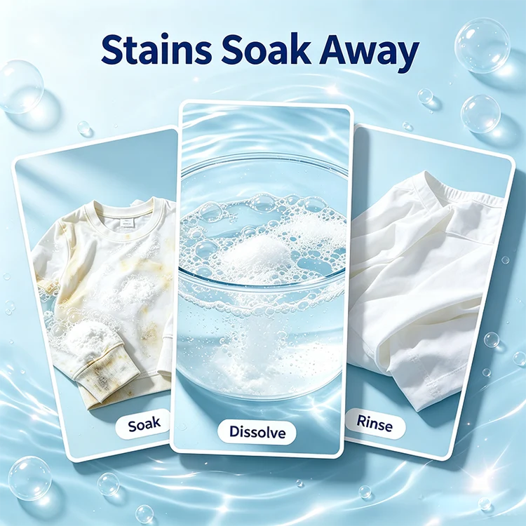 🔥Clothes Whitening Stain Remover Powder, No Scrub Required For Yellow Stains🫧