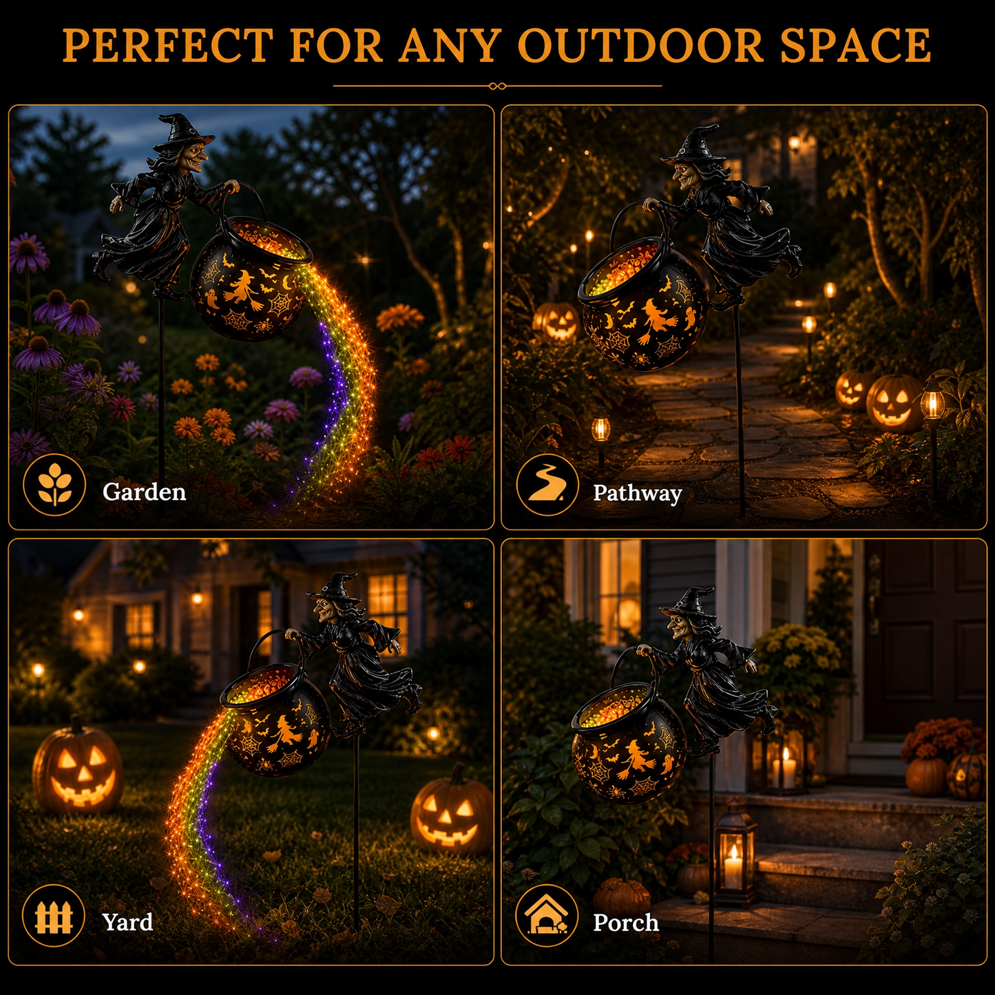 🔥Last Day 49% OFF🎃Halloween Witch Cauldron Garden Light