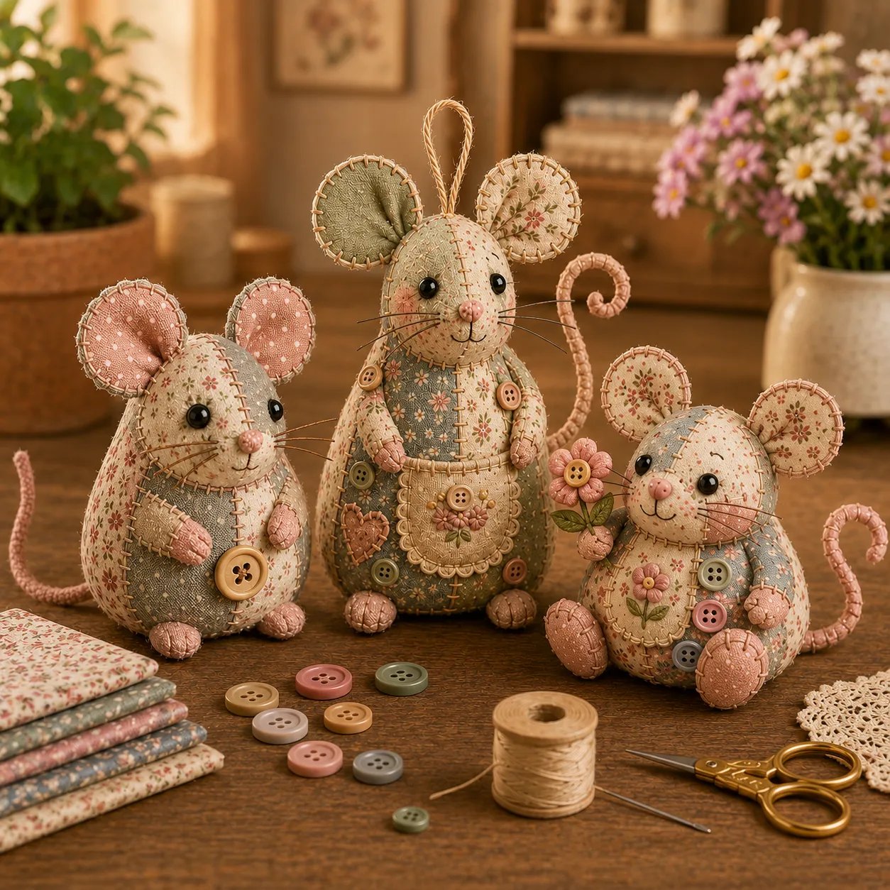 ✨🐭🧵 مجموعة خياطة الفأر المرقع بنفسك