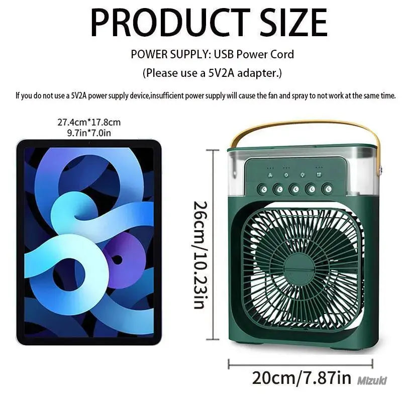 🔥Mini USB Desk Fan with Misting Spray – 3 Wind Speeds, Timer and Spray Modes