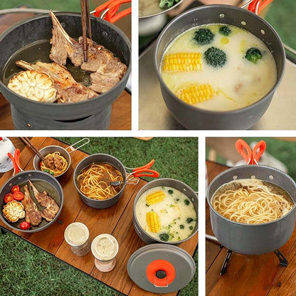 ✨HOT SALE 49% OFF🍳2026 Pro Outdoor Camping Cookware: 3-in-1 Ultra-Light Pots, Pans & Kettle Set! 🏕️🛒