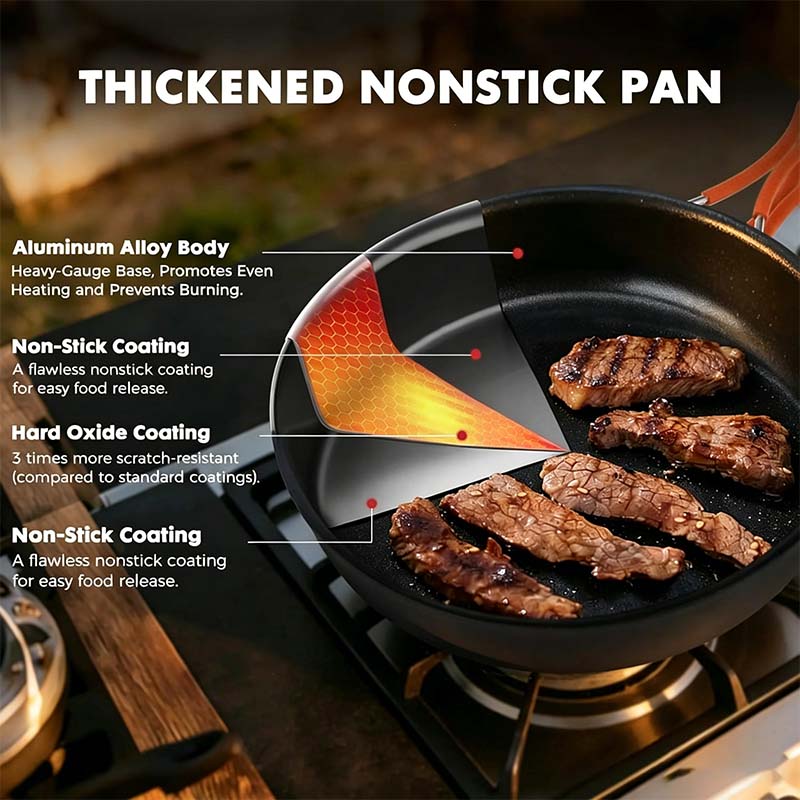 ✨HOT SALE 49% OFF🍳2026 Pro Outdoor Camping Cookware: 3-in-1 Ultra-Light Pots, Pans & Kettle Set! 🏕️🛒