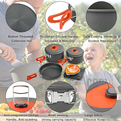 ✨HOT SALE 49% OFF🍳2026 Pro Outdoor Camping Cookware: 3-in-1 Ultra-Light Pots, Pans & Kettle Set! 🏕️🛒