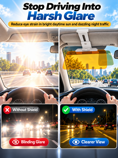 🔥Adjustable Car Anti-Glare Sun Visor • Day & Night Dual-Color Driving Shield