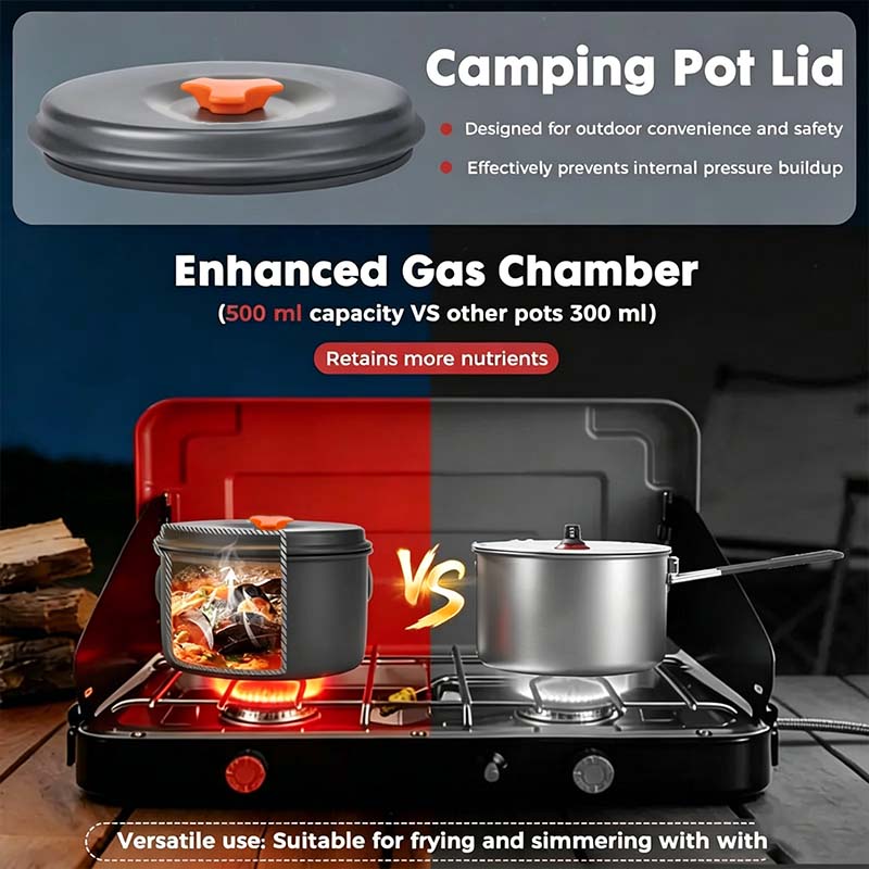 ✨HOT SALE 49% OFF🍳2026 Pro Outdoor Camping Cookware: 3-in-1 Ultra-Light Pots, Pans & Kettle Set! 🏕️🛒