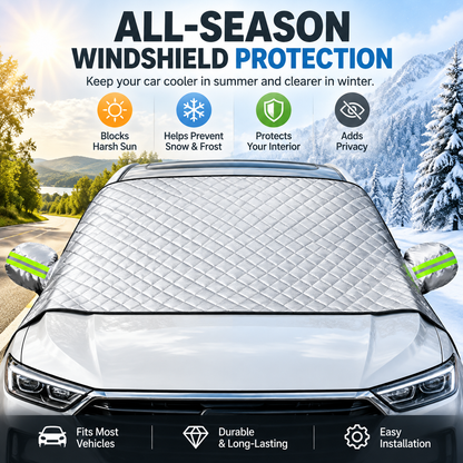 🔥Magnetic Windshield Cover – All-Season Sun, Snow & Frost Protector for Cars, SUVs & Trucks