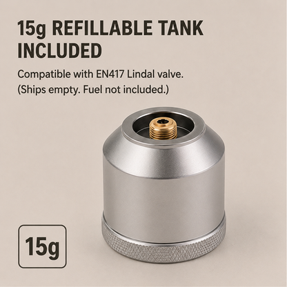 🔥Camping Gas Candle Lantern 15g Refillable Tank