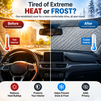 🔥Magnetic Windshield Cover – All-Season Sun, Snow & Frost Protector for Cars, SUVs & Trucks