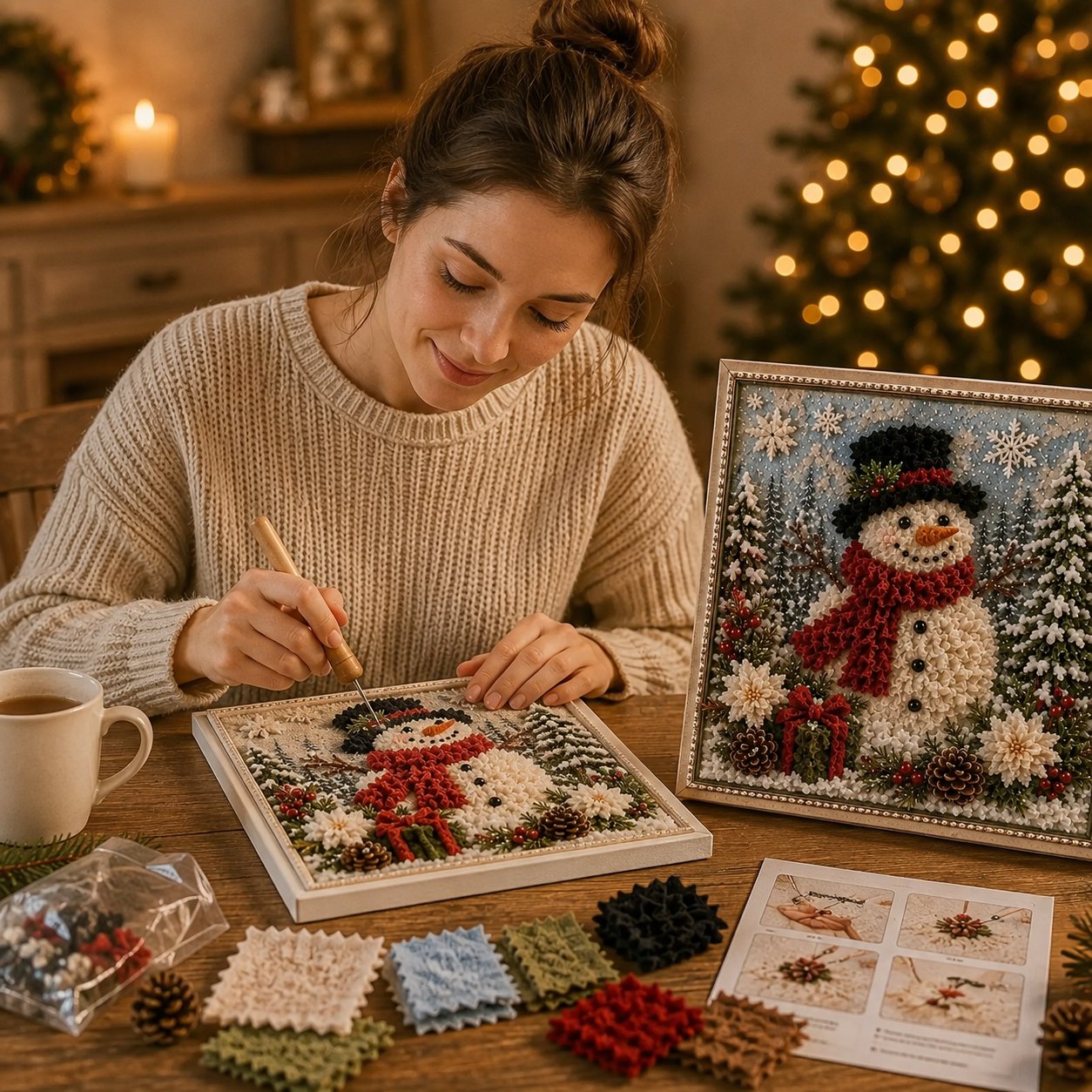 ✨Hot 30% OFF🌹🎄 3D Christmas Fabric Poke Art Kit