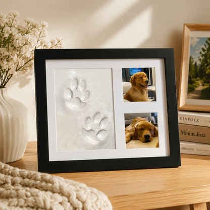 🔥DIY clay paw-print keepsake frame with space for two photos