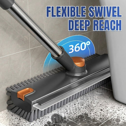 🔥3-in-1 Adjustable Floor Scrub Brush – 360° Rotating Cleaning Tool