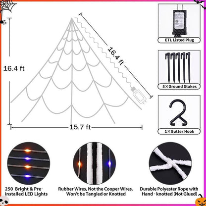 ✨Halloween Early Sale🕷️ Glowing Spider Web LED Lights🎃
