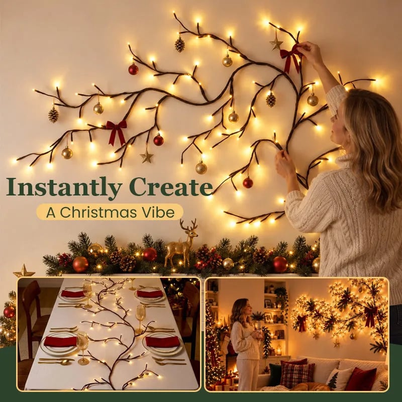🔥Flexible LED Branch Lights | Remote-Controlled Holiday Wall Decor