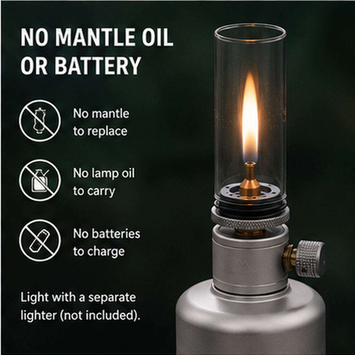 🔥Camping Gas Candle Lantern 15g Refillable Tank