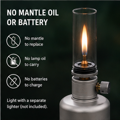 🔥Camping Gas Candle Lantern 15g Refillable Tank