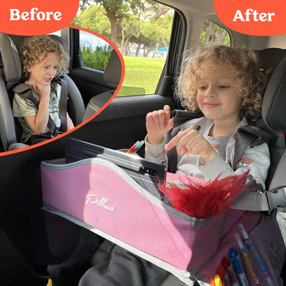✨Last Day 50% OFF - 🚗✨ Kids Travel Tray for Car – Mess-Free Activity & Snack Table for Toddlers
