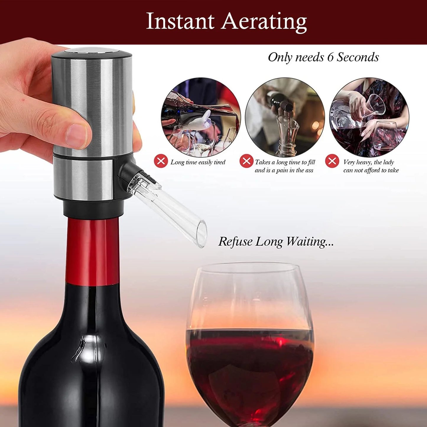 اليوم الأخير خصم 49%🍷 مهوية وموزع النبيذ الكهربائي