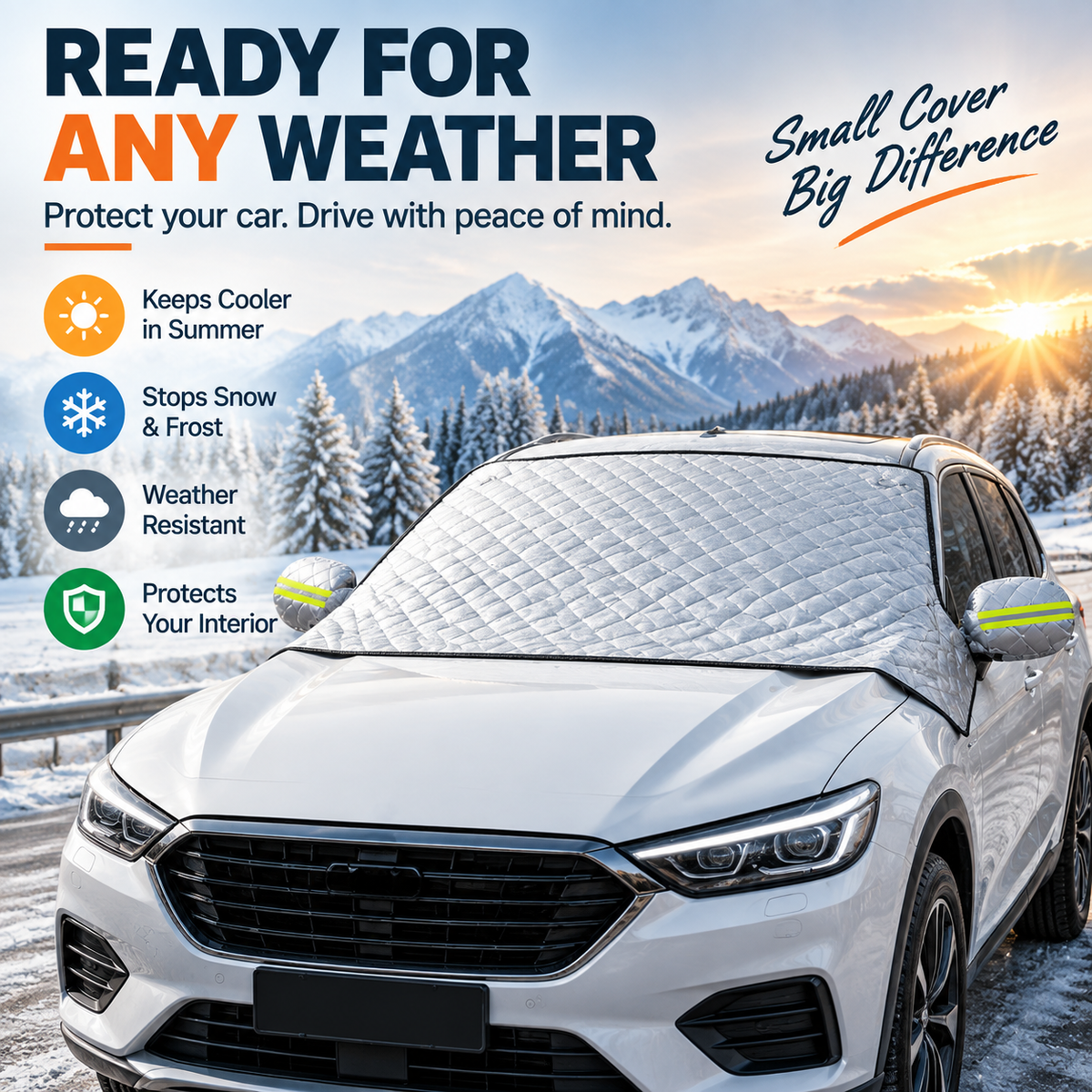 🔥Magnetic Windshield Cover – All-Season Sun, Snow & Frost Protector for Cars, SUVs & Trucks