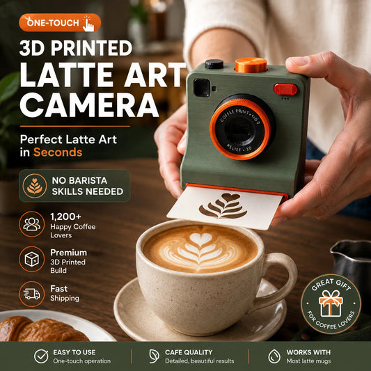 🔥☕One-Touch Latte Art Camera – 3D Coffee Stencil Printer Kit for Custom Drink Designs ✨