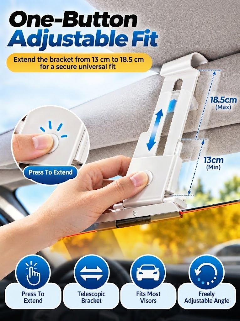 🔥Adjustable Car Anti-Glare Sun Visor • Day & Night Dual-Color Driving Shield