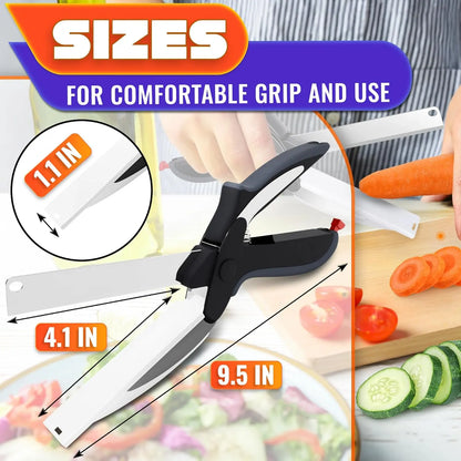 🔥2 in 1 Kitchen Scissors for Food – Stainless Steel Blade & Plastic Cutting Board Scissors