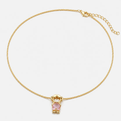 🔥Brass Custom Heart Birthstone Necklace With 1-6 Family Charms