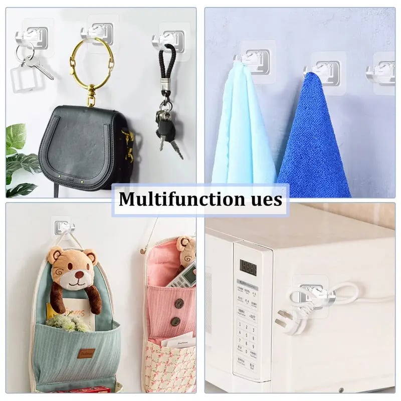 ✨8PCS Curtain Rod Brackets with Clips – Transparent Drapery Hooks 🚪