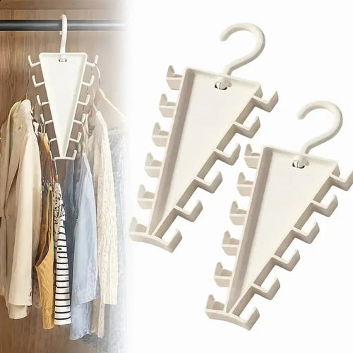 ✨Buy More Save More✨V-Shaped 12-Hook Closet Organizer – 360° Rotation, Space-Saving