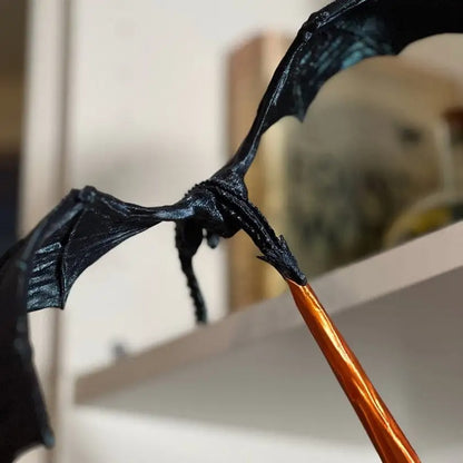 🎖️Dragon Bookends, 3D Fire Breathing Flying Dragon Resin Book Stoppers