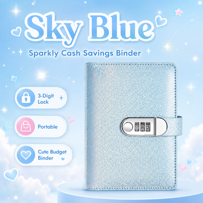 🔥Glliter Cash Savings Binder with 3-Digit Combination Lock – 100-Page Cash Stuffing Budget Organizer for Savings Challenges, Money Goals & Gifts 💖