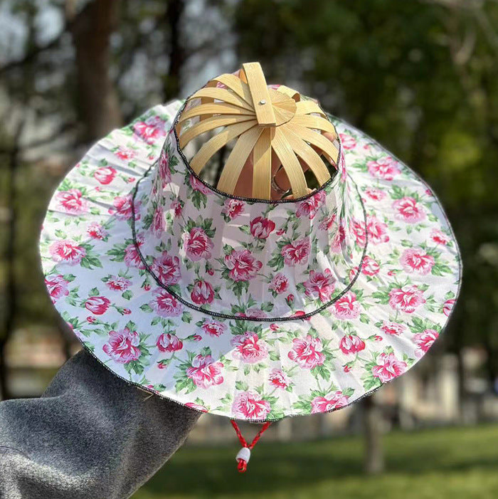 🎖️New Unisex Summer Fashion Bamboo Fan Hat Foldable Bamboos Sun Protection Caps for Outdoor Sports Travel Worker