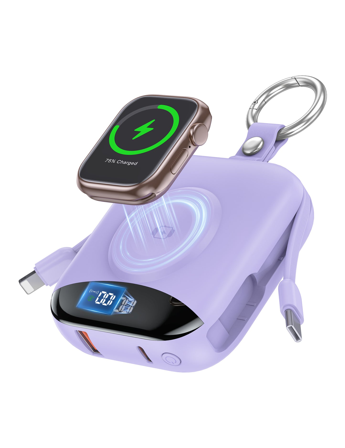 🎖️Portable Charger 10000mAh w/Built-in Cables & iWatch Charger