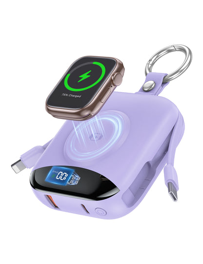 🎖️Portable Charger 10000mAh w/Built-in Cables & iWatch Charger
