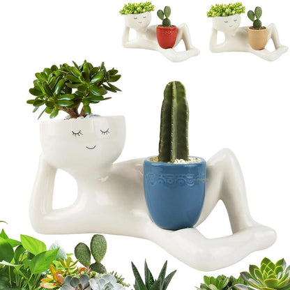 🔥Lazy Guy Funny Planter with Drainage Hole