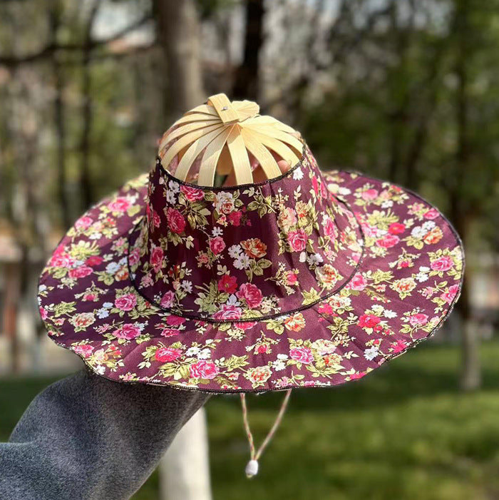 🎖️New Unisex Summer Fashion Bamboo Fan Hat Foldable Bamboos Sun Protection Caps for Outdoor Sports Travel Worker
