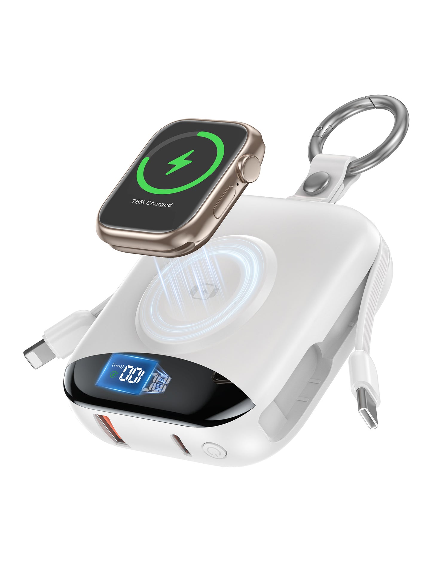 🎖️Portable Charger 10000mAh w/Built-in Cables & iWatch Charger