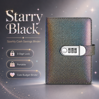 🔥Glliter Cash Savings Binder with 3-Digit Combination Lock – 100-Page Cash Stuffing Budget Organizer for Savings Challenges, Money Goals & Gifts 💖