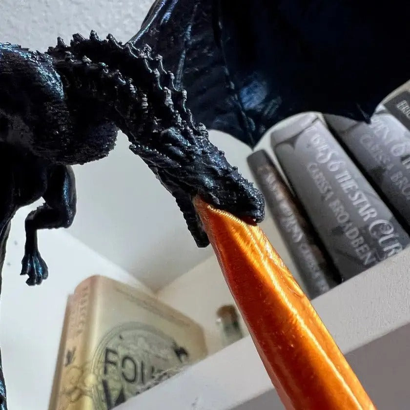 🎖️Dragon Bookends, 3D Fire Breathing Flying Dragon Resin Book Stoppers