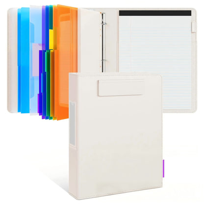 🎖️PU Leather 3-Ring Binder Clipboard with Storage & Magnetic Clip